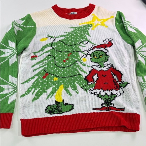 Junk Food Festive Grinch Christmas Sweater - Picture 2 of 11